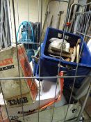 Trolley containing Tilley Lamps - Fishing Nets - Hand Tools etc