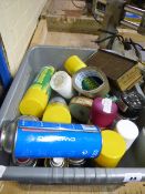 Box containing Assorted Spray Adhesives etc