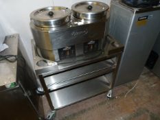 Stainless Steel Trolley with Under Shelves & Hatco Heat Max 2 Pot Bain Marie