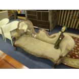 Victorian Mahogany Chaise Lounge A/F