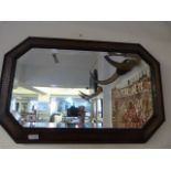 Mahogany Framed Art Deco Wall Mirror