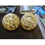 2 Vintage Globe Lamp Shades