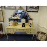 Large Ornate Cream Dressing Table & Mirror