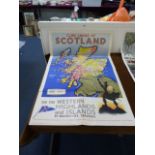 Original British Railways Poster Clan Lands of Scotland 39" x 25"