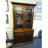 Edwardian Glazed Bookcase over Sideboard