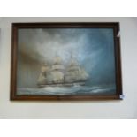 Framed Oil on Canvas Depicting a Sailing Ship by Paul Wintrip