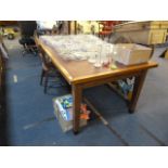 Boardroom Table with Red Leather Inserts