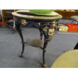 J Reynolds & Co Brittania Cast Iron Table with Circular Top