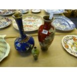 3 Cloisonne Vases