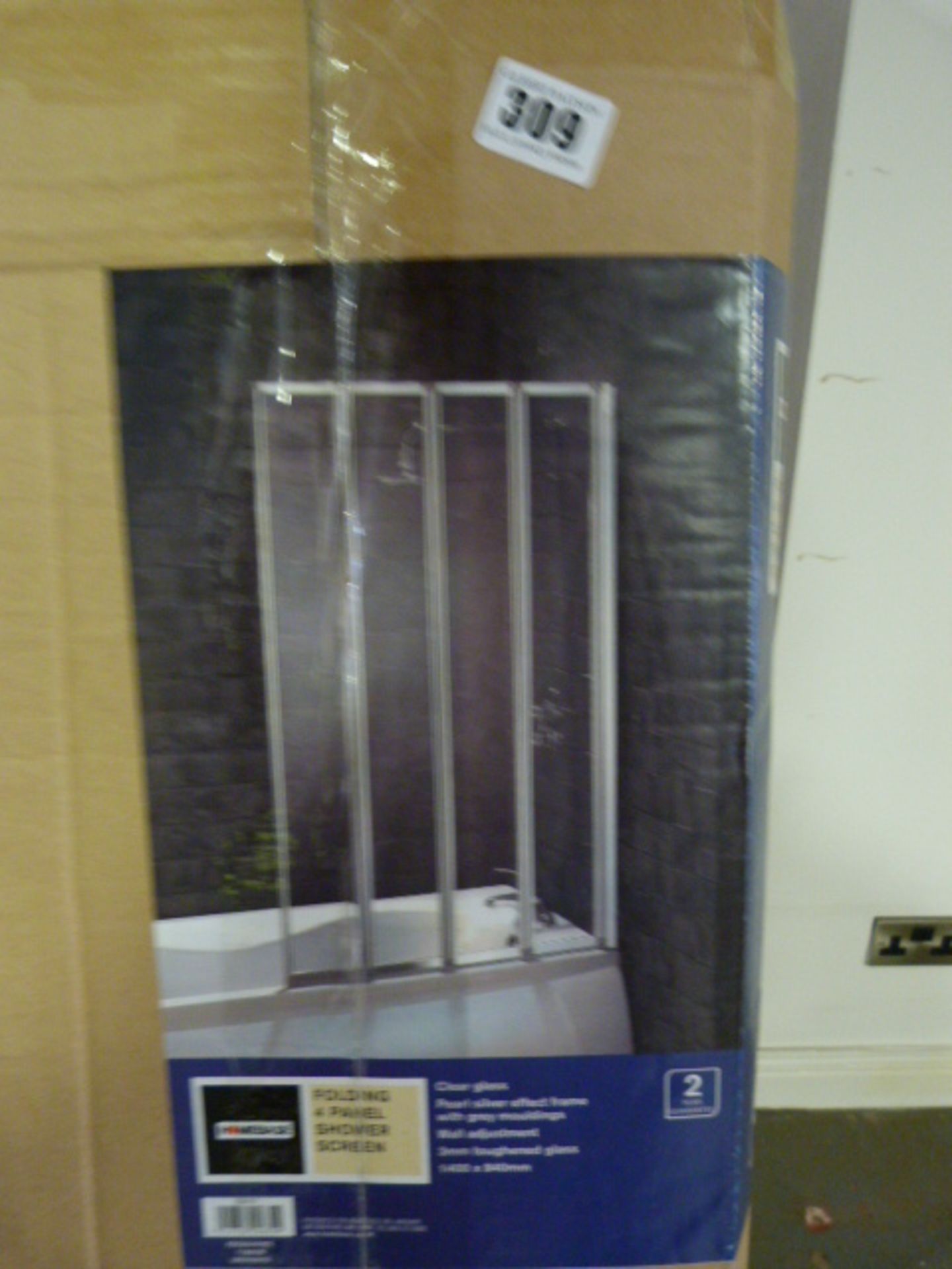 *4 FOLD BATHSCREEN SILVER EFFECT/C  RRP:99.00