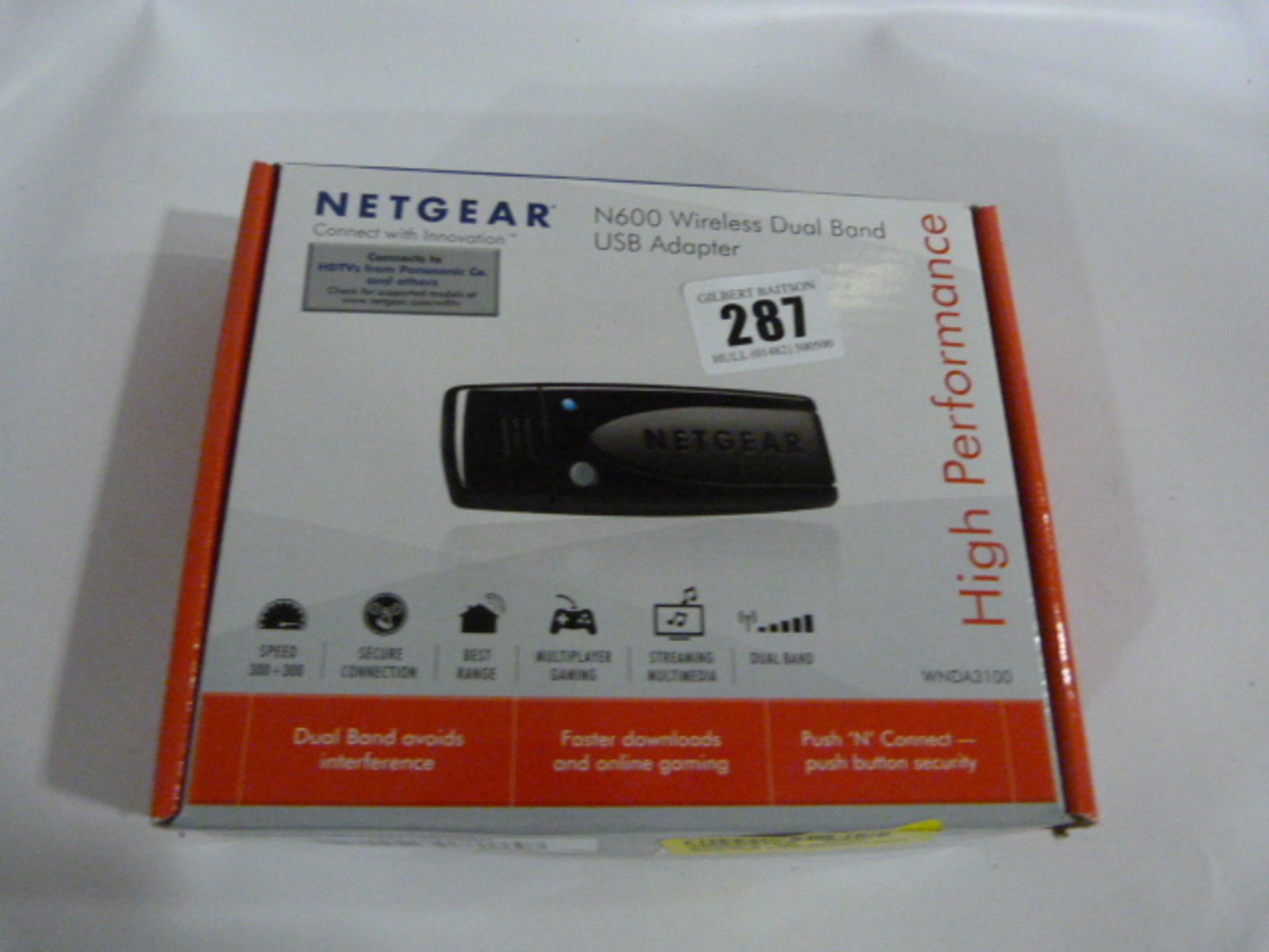 *Netgear N600 Wireless Dualband USB 2.0 Adaptor