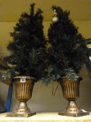 2 Artificial Christmas Trees in Urns