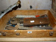 Box Containing Joiners & Engineers Assorted Hand Tools