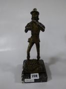 Bronze Figurine of The Pied Piper on Marble Plinth
