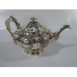 George IV Solid Silver Teapot by Joseph Angell of London Weighing 750gms