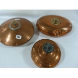 3 Early Copper Bed Warmers
