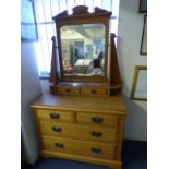 Edwardian Satin Wood Dressing Table with Mirror