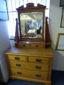 Edwardian Satin Wood Dressing Table with Mirror