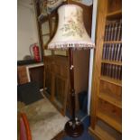 Art Deco Mahogany Standard Lamp with Shade