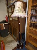 Art Deco Mahogany Standard Lamp with Shade