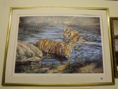 Gilt Framed William S De Beer Limited Edition Print - Cool for Cats