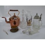 Copper Kettle - Silver Plated Brandy Warmer