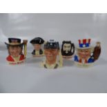 5 Miniature Royal Doulton Toby Jugs