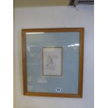 Framed Pen & Ink Figure Sketch by Sir Edwin Landeseer