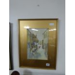 Gilt Framed Water Colour Depicting a Scene in Whitby by G S French
