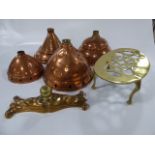 Box Containing Brass Trivet - Copper Poshers etc