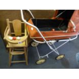 1960's Child's Push Chair & High Chair
