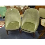 2 x 1950's Dralon Easy Chairs