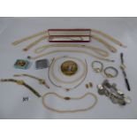 Tray Containing Ladies Wrist Watches - Lighters - Silver Bracelet etc