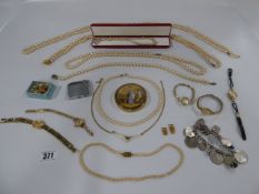 Tray Containing Ladies Wrist Watches - Lighters - Silver Bracelet etc