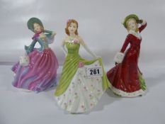 3 Royal Doulton Pretty Lady Figurines