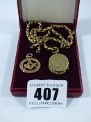 9ct Gold Chain & Locket and 9ct Gold Pendant