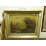 Gilt Framed Victorian Oil on Board Depicting a Country Scene