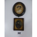 2 Framed Miniature Portraits