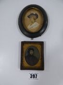 2 Framed Miniature Portraits