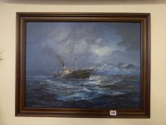 Framed Oil on Board Depicting The Trawler St Crispin