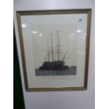 Gilt Framed Print Depicting The Last Journey of The Victory 1922