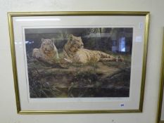 Gilt Framed Limited Edition Print by William S De Beer Entitled White Fire
