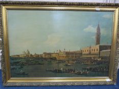 Large Gilt Framed Venetian Scene