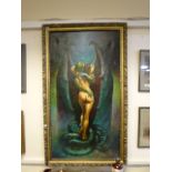 Ornate Gilt Framed 5ft x 3ft Fantasy Art Picture