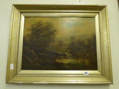 Gilt Framed Victorian Oil on Board Depicting a Country Scene