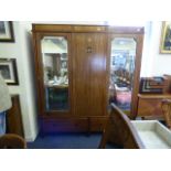 Edwardian Inlaid Mahogany Triple Wardrobe