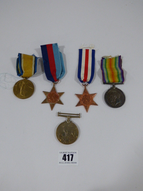 Pair of First World War Medals to Private A L Burckett - East Yorkshire Regiment & 3 Second World