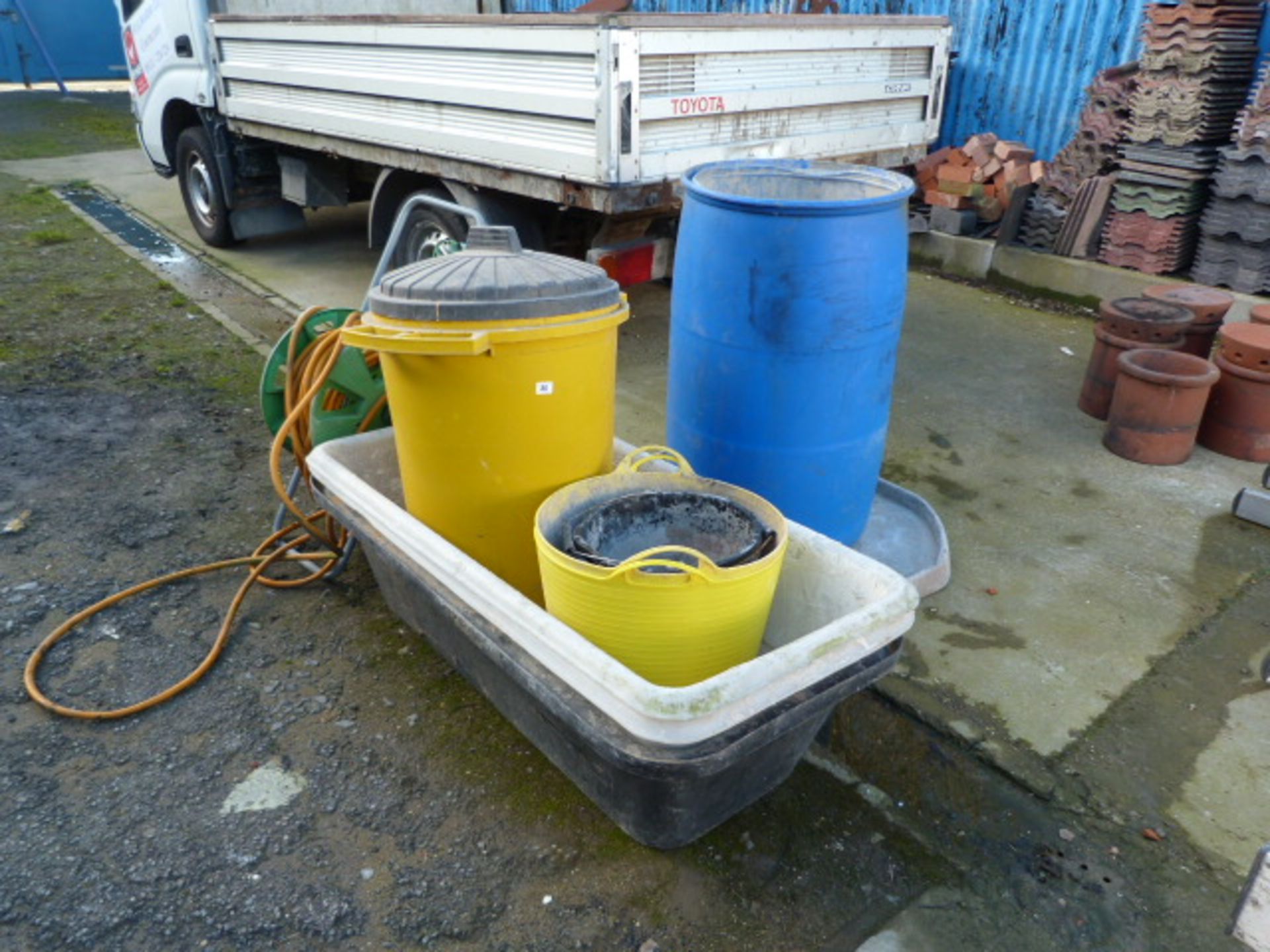 *Assorted Plasterer's Baths - Rain Water Butts - Buckets - Dust Bins etc