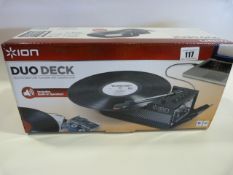 *Ion Duo Deck Ultra Portable USB Turn Table With Cassette Deck