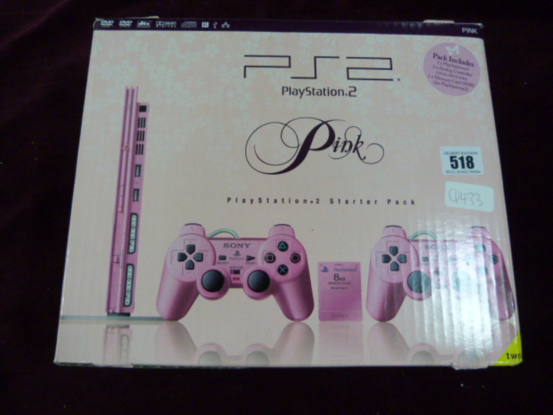 Pink Playstation II with Controllers
